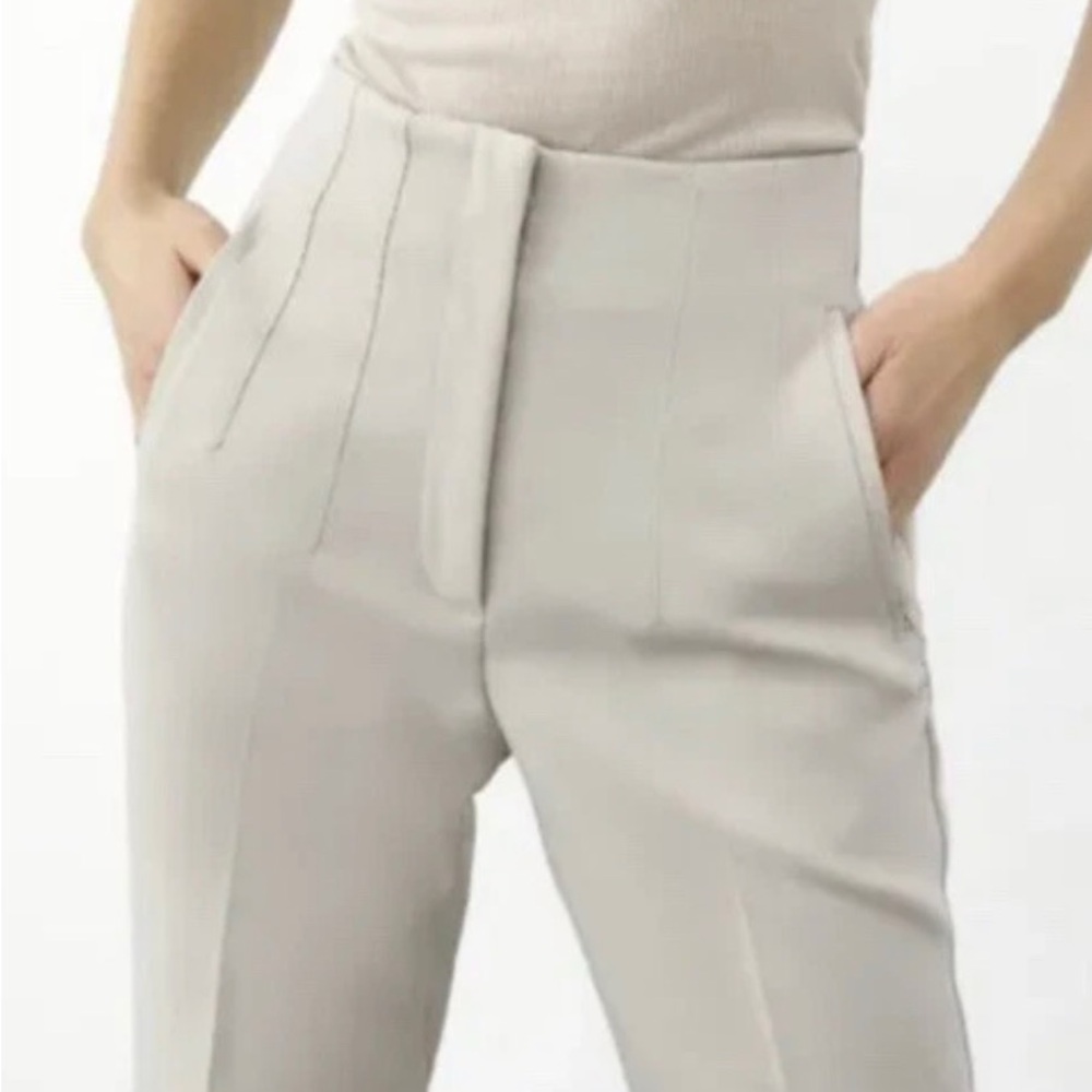 Zara Cream High-Waisted Trousers